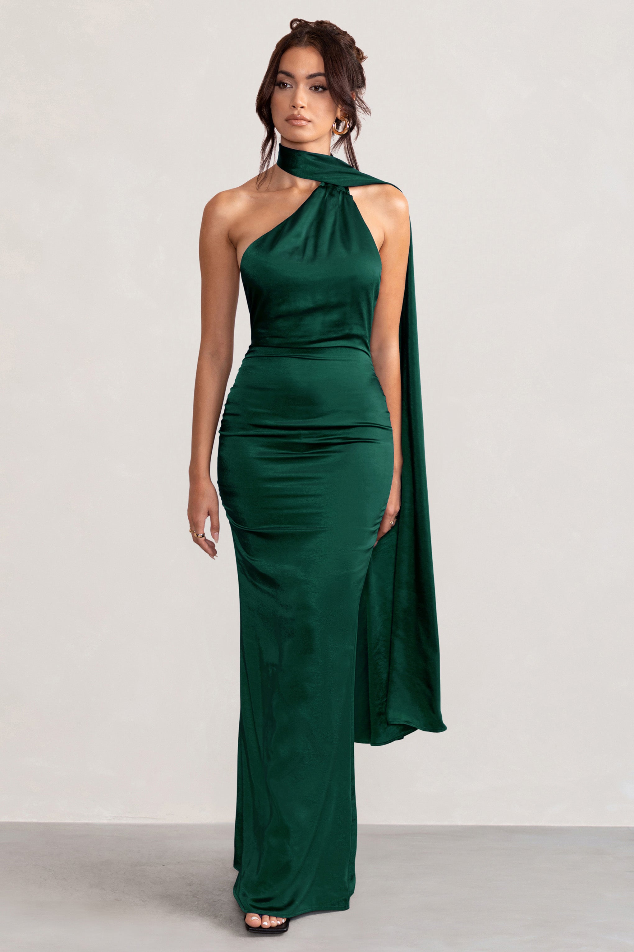 WB_BR_CL127576-MademoiselleBottleGreenSatinAsymmetricScarfNeckBacklessMaxiDress1