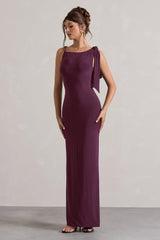 Plum Twisted Knot Maxi Dress