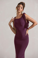 Plum Twisted Knot Maxi Dress
