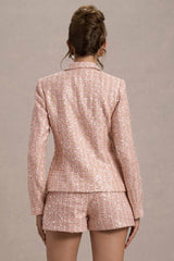 Pink Boucle Tailored Blazer