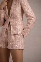 Pink Boucle Tailored Blazer