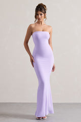 Lilac Bandeau Fishtail Maxi Dress