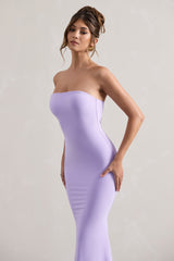 Lilac Bandeau Fishtail Maxi Dress