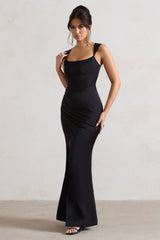 WB_CL129979002-ARomanticBlackSatinCorsetWrapMaxiDress4