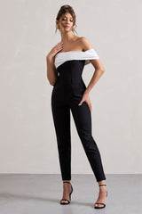 Black Twisted Bardot Tailored Jumpsuit
