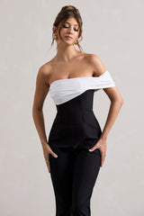 Black Twisted Bardot Tailored Jumpsuit