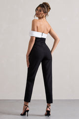 Black Twisted Bardot Tailored Jumpsuit
