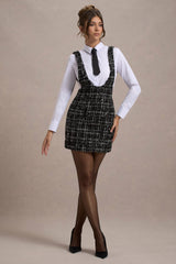 Black Boucle Sleeveless Pinafore