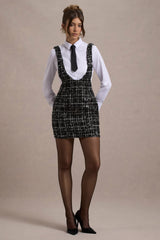 Black Boucle Sleeveless Pinafore