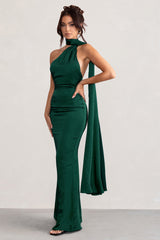 WB_BR_CL127576-MademoiselleBottleGreenSatinAsymmetricScarfNeckBacklessMaxiDress2