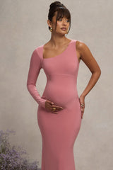 Blush Maternity One Shoulder Bodycon Maxi Dress