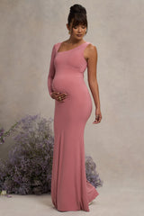 Blush Maternity One Shoulder Bodycon Maxi Dress