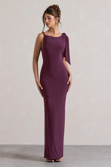 Plum Twisted Knot Maxi Dress