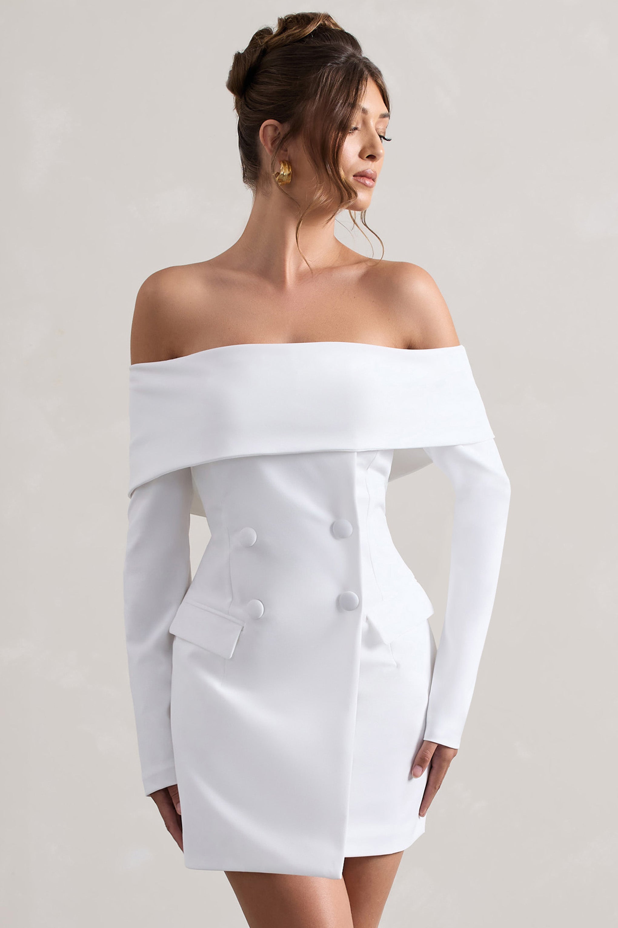 White Bardot Tailored Blazer Dress