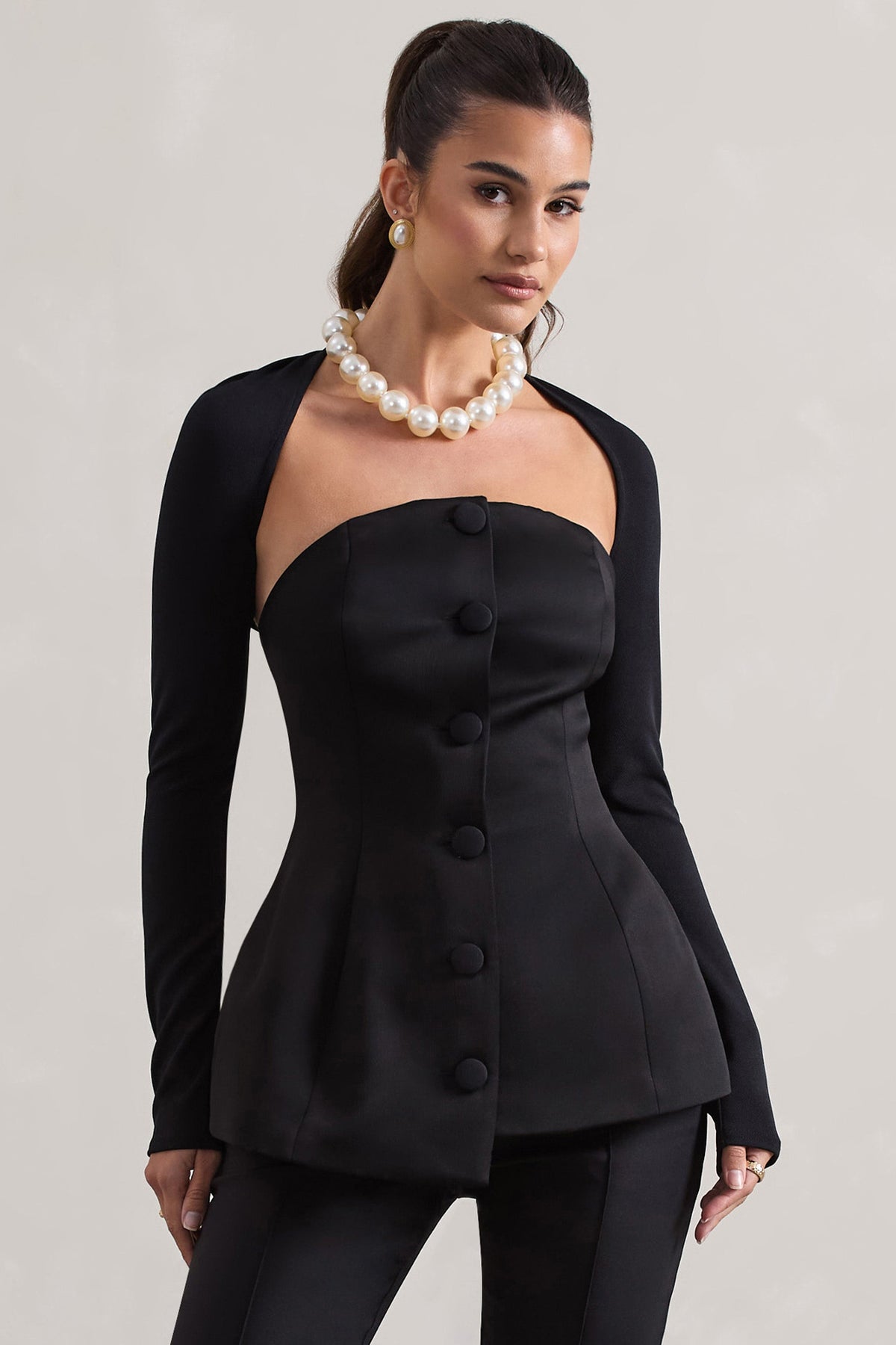 Black Long-Sleeve Shrug