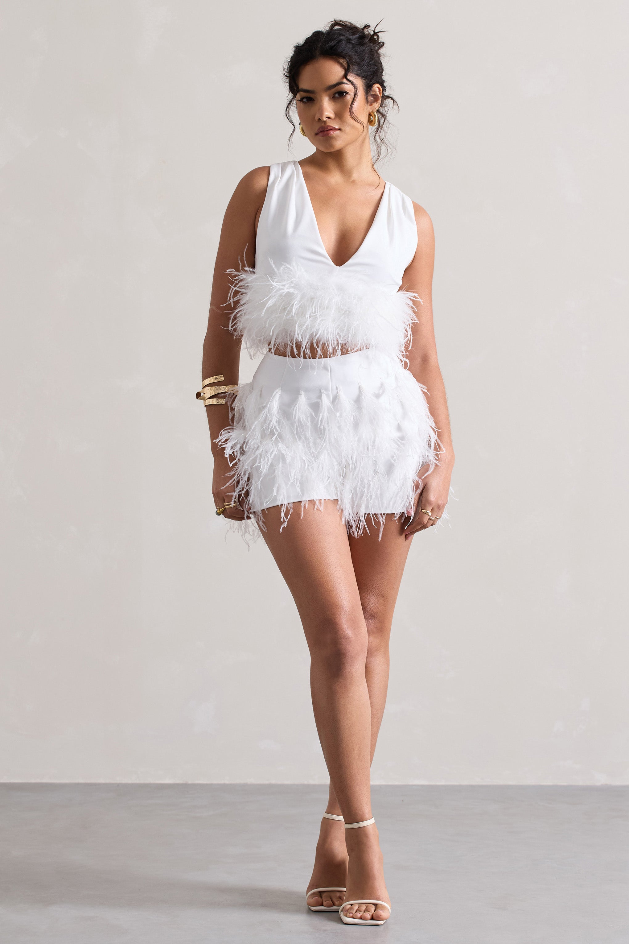 White Feather Shorts