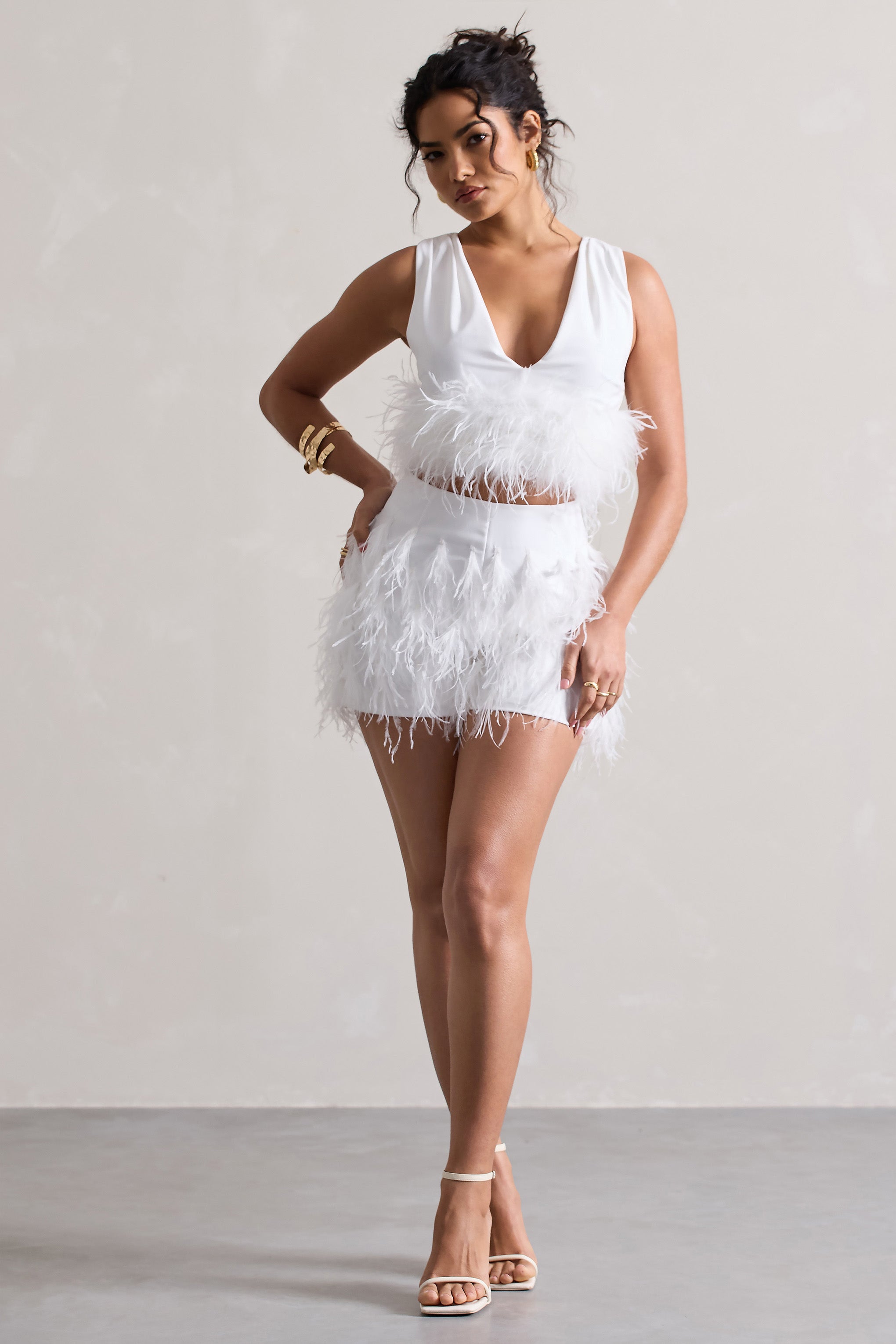 White Feather Shorts