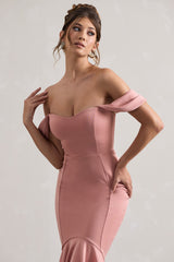 Blush Sweetheart High-Low Maxi Dress With Ruffle Hem