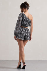 Black Lace Tie Waist Shorts