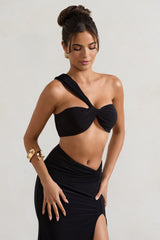 Black Knot One Shoulder Bralette