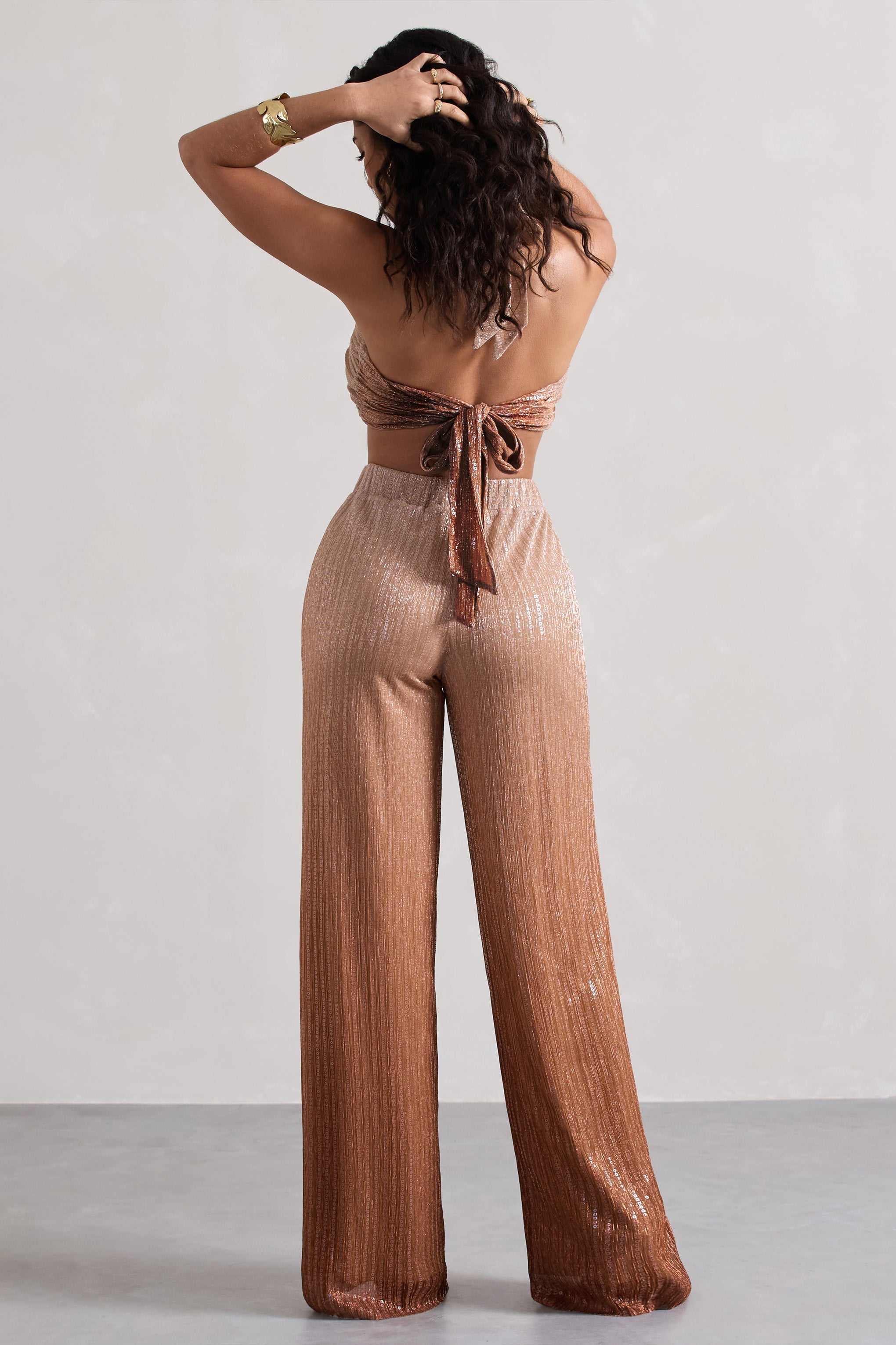 Gold Metallic Ombre Trousers