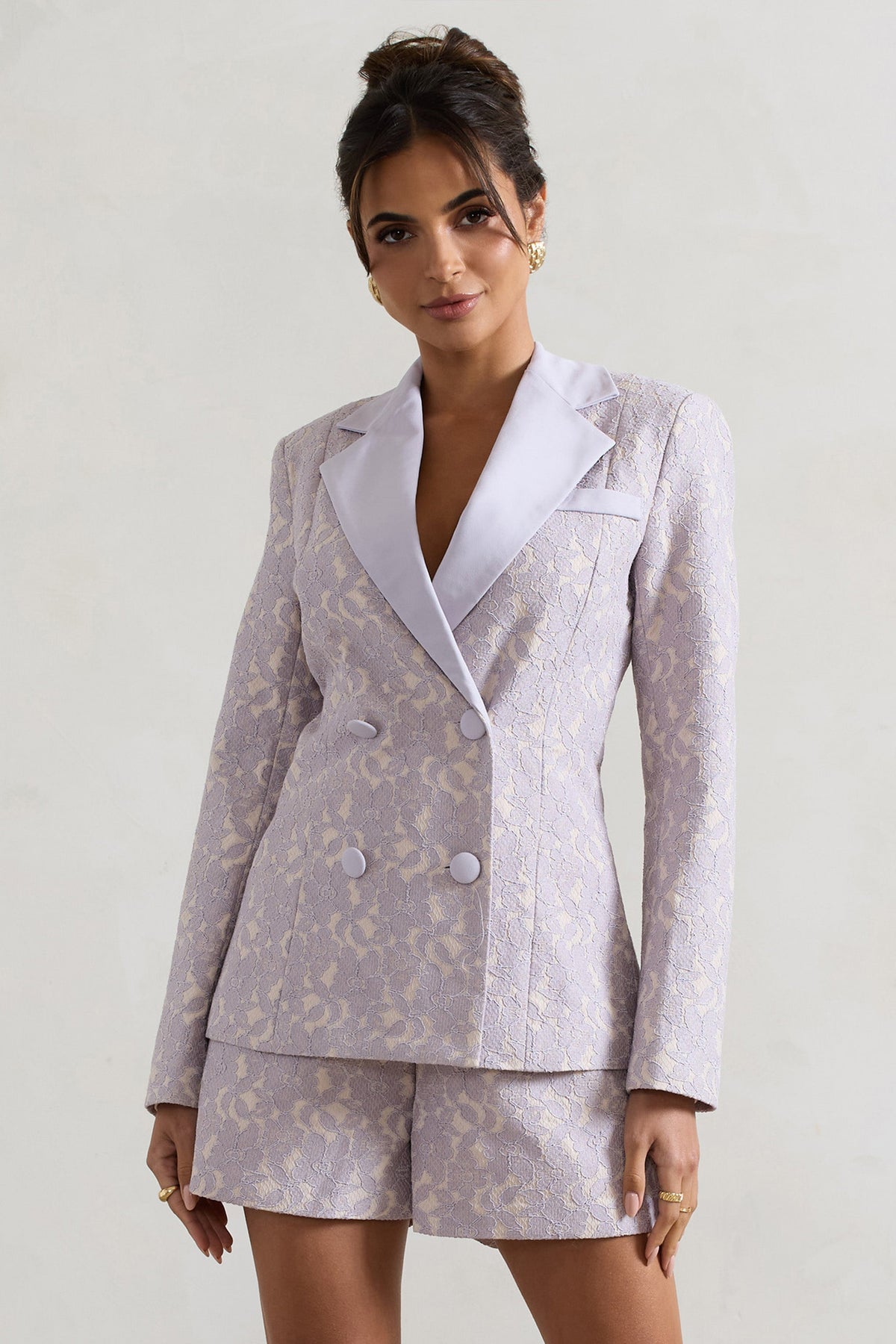Mauve Lace Tailored Blazer
