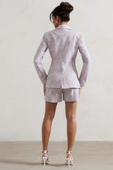 Mauve Lace High-Waist Tailored Shorts