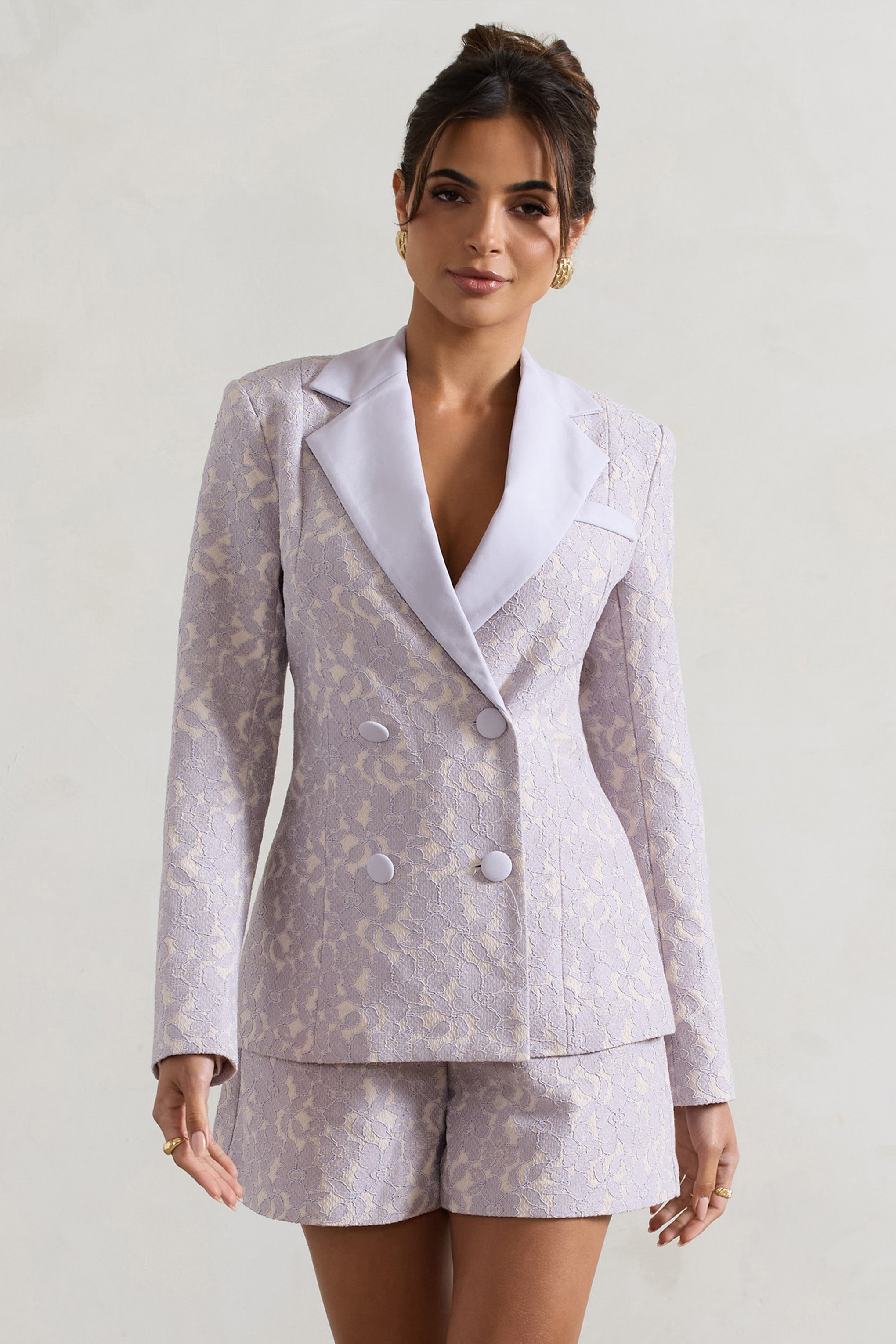Mauve Lace Tailored Blazer